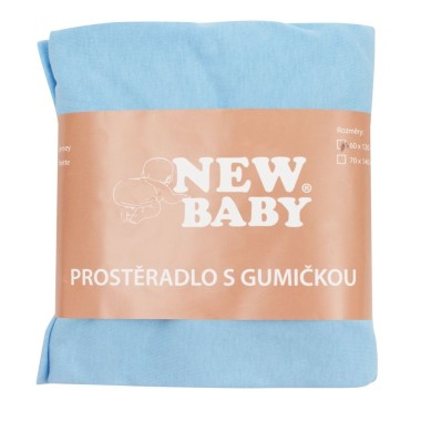 Jersey prostěradlo do postýlky New Baby 120x60 modré, barva: Modrá